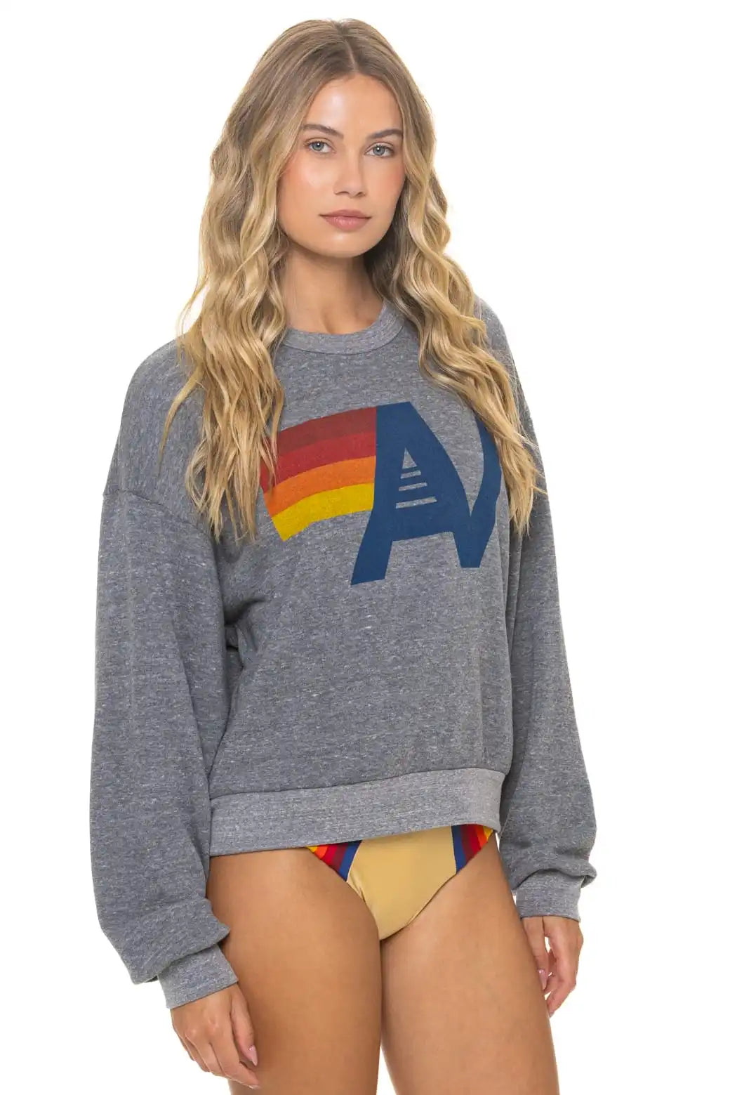 LOGO RELAXED CREW SWEATSHIRT - HEATHER