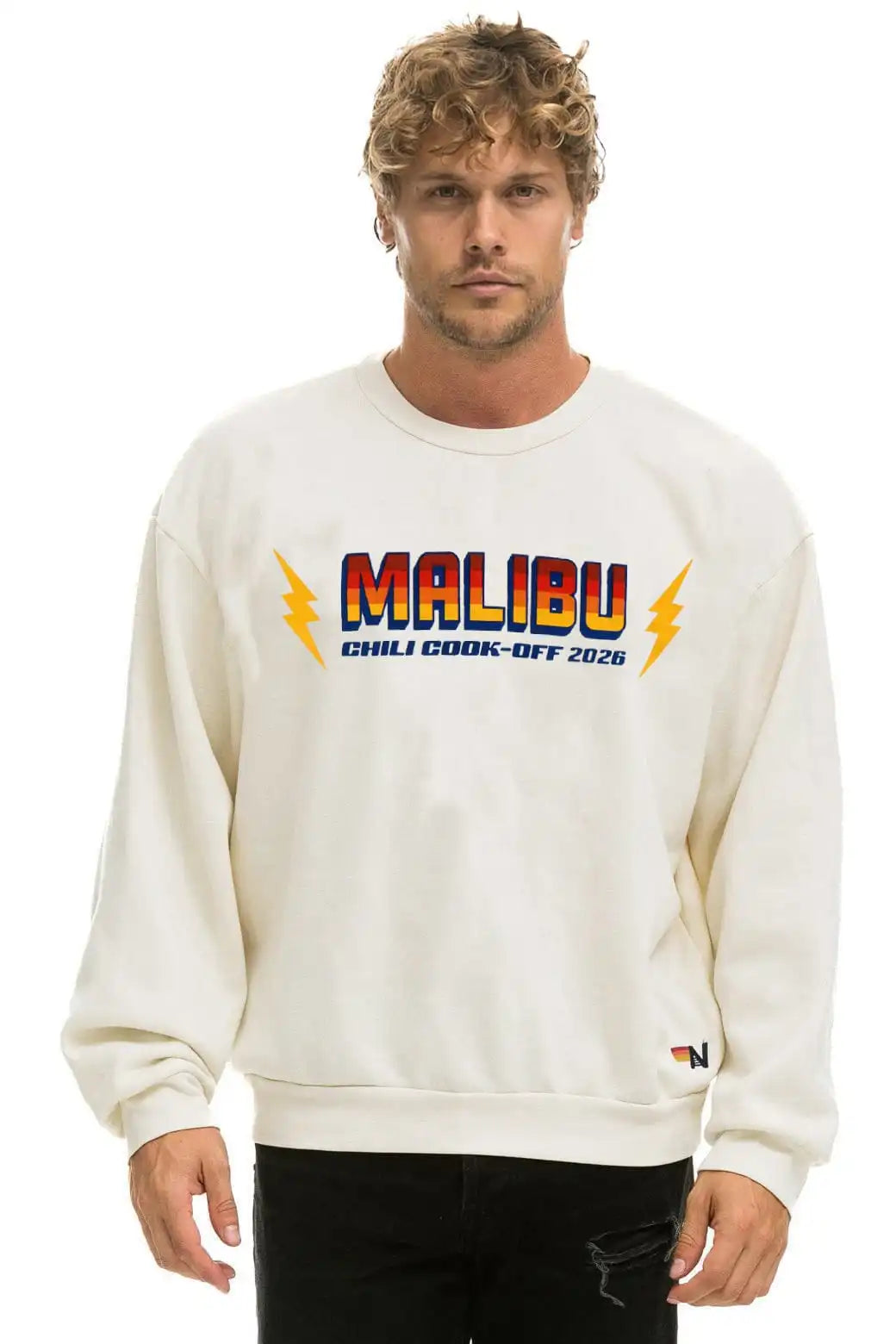 MALIBU CHILI COOK-OFF 2026 RELAXED CREW SWEATSHIRT - VINTAGE WHITE