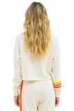 BOLT RUGBY STITCH CROPPED CREW SWEATSHIRT - VINTAGE WHITE // WHITE NEON