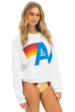 LOGO STITCH RELAXED CREW SWEATSHIRT - WHITE