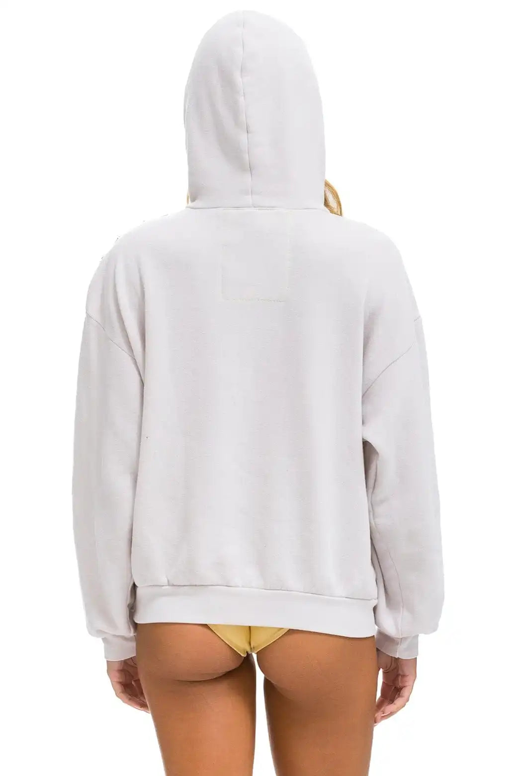 WAVE STRIPE 4 PULLOVER HOODIE RELAXED - DOVE // CHARCOAL