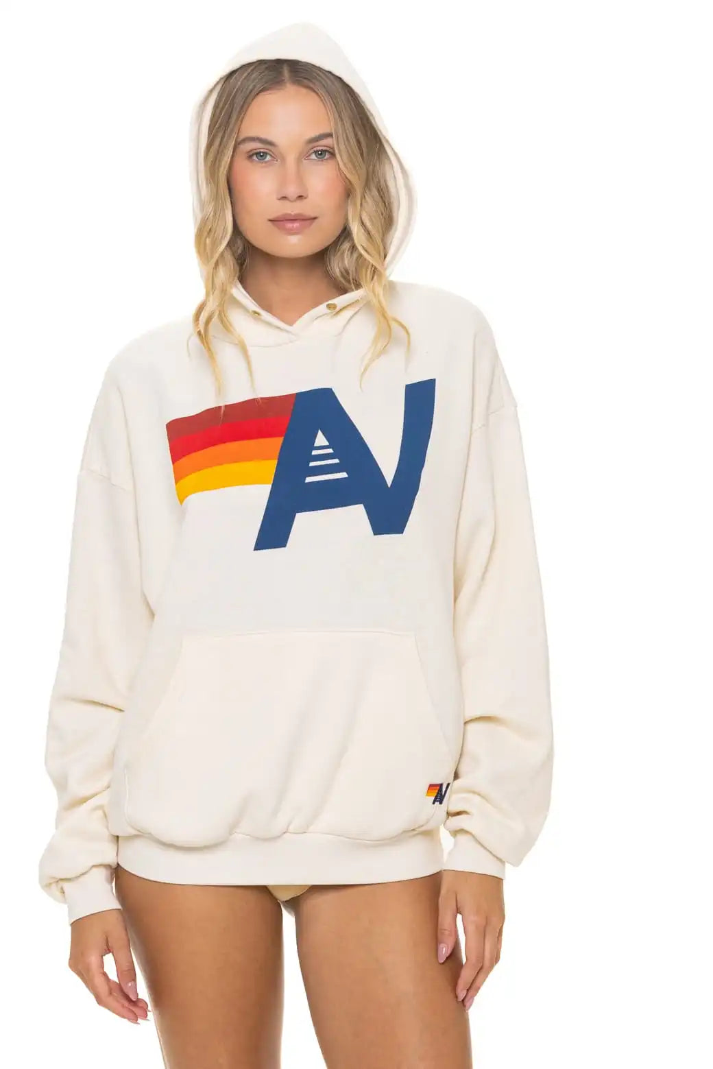 LOGO PULLOVER RELAXED HOODIE - VINTAGE WHITE