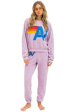 LOGO STITCH RELAXED CREW SWEATSHIRT - MAUVE