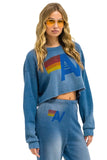 VINTAGE LOGO CROPPED CREW SWEATSHIRT RELAXED - FADED WATER