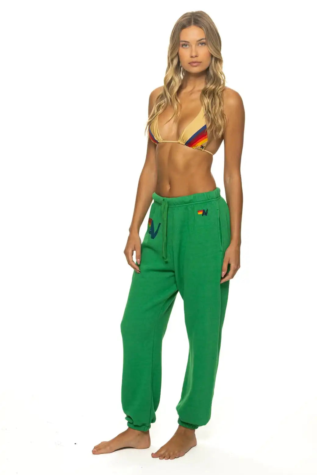 LOGO PRINT SWEATPANTS SWEATPANTS - KELLY GREEN