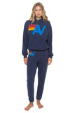 LOGO PULLOVER RELAXED HOODIE - NAVY