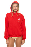 BOLT STITCH RELAXED PULLOVER HOODIE - RED // WHITE