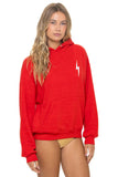 BOLT STITCH RELAXED PULLOVER HOODIE - RED // WHITE