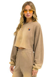 ESSENTIAL CROPPED CREW SWEATSHIRT RELAXED - FADED TAN