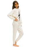 BOLT CASHMERE LIGHT SWEATER PANT - VINTAGE WHITE // BLACK BOLT