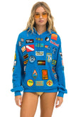 VINTAGE PATCH RELAXED PULLOVER HOODIE- OCEAN