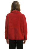 TEDDY UNISEX HALF ZIP JACKET - CHERRY