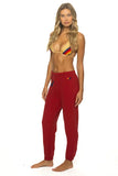 LOGO SWEATPANTS - CRIMSON
