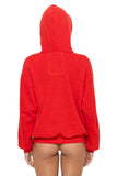BOLT STITCH RELAXED PULLOVER HOODIE - RED // WHITE