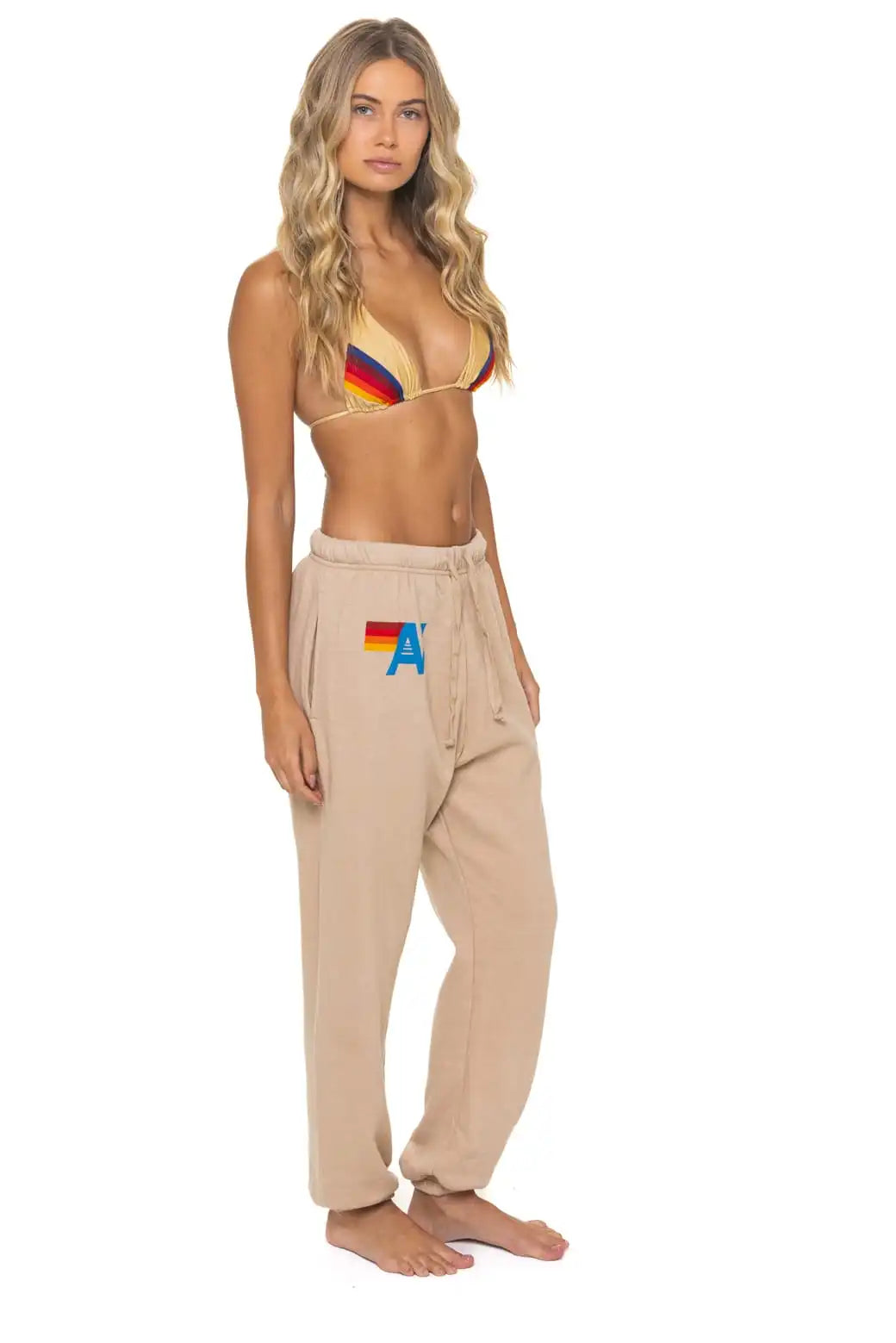 LOGO SWEATPANTS - SAND