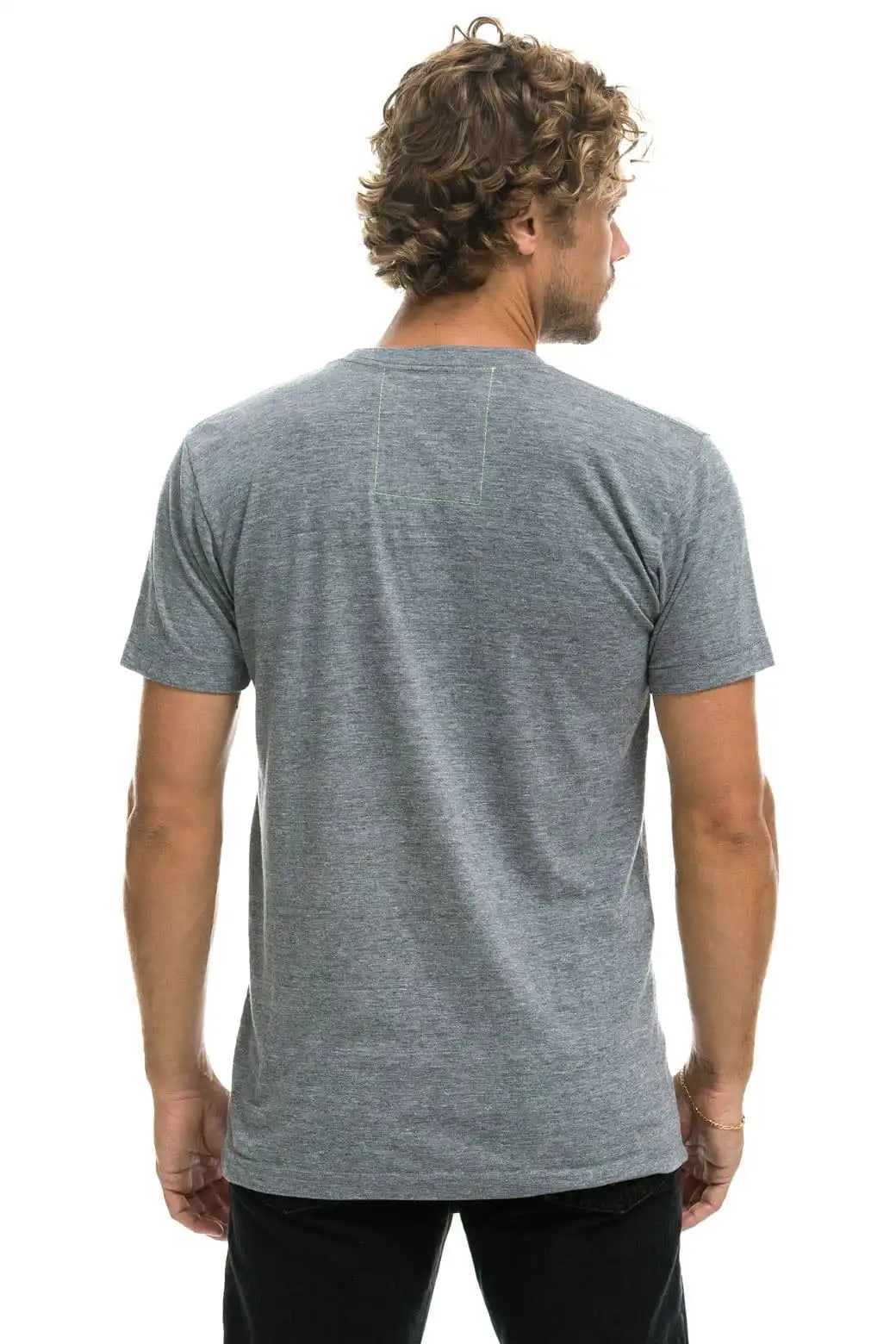 SMILEY 2 CREW TEE - HEATHER GREY