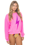 BOLT FADE RELAXED CREW SWEATSHIRT - NEON PINK // PINK // PURPLE
