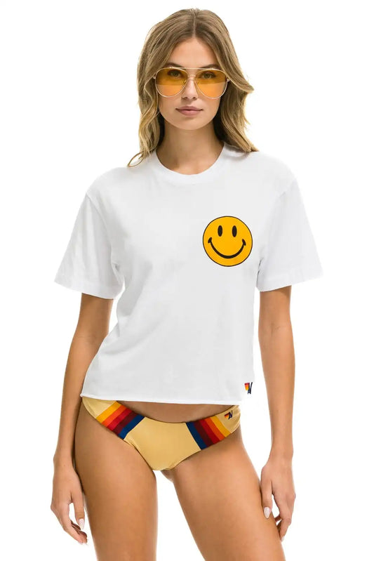SMILEY 2 BOYFRIEND TEE - WHITE