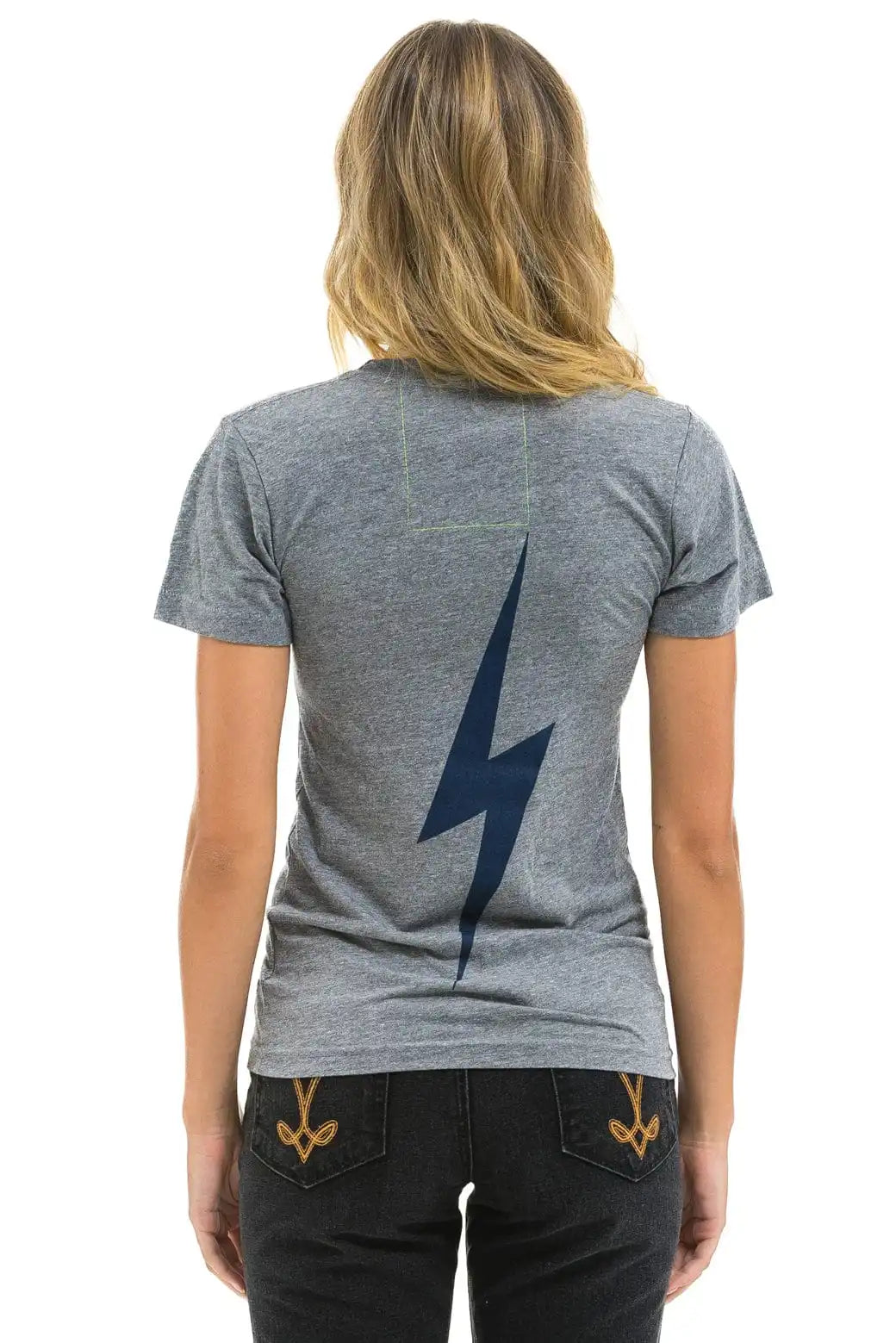 NY YANKEES BOLT CREW TEE - HEATHER