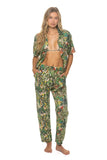 UNISEX COTTON LUXE POPLIN RELAXED PANT - VINTAGE WHITE // JUNGLE