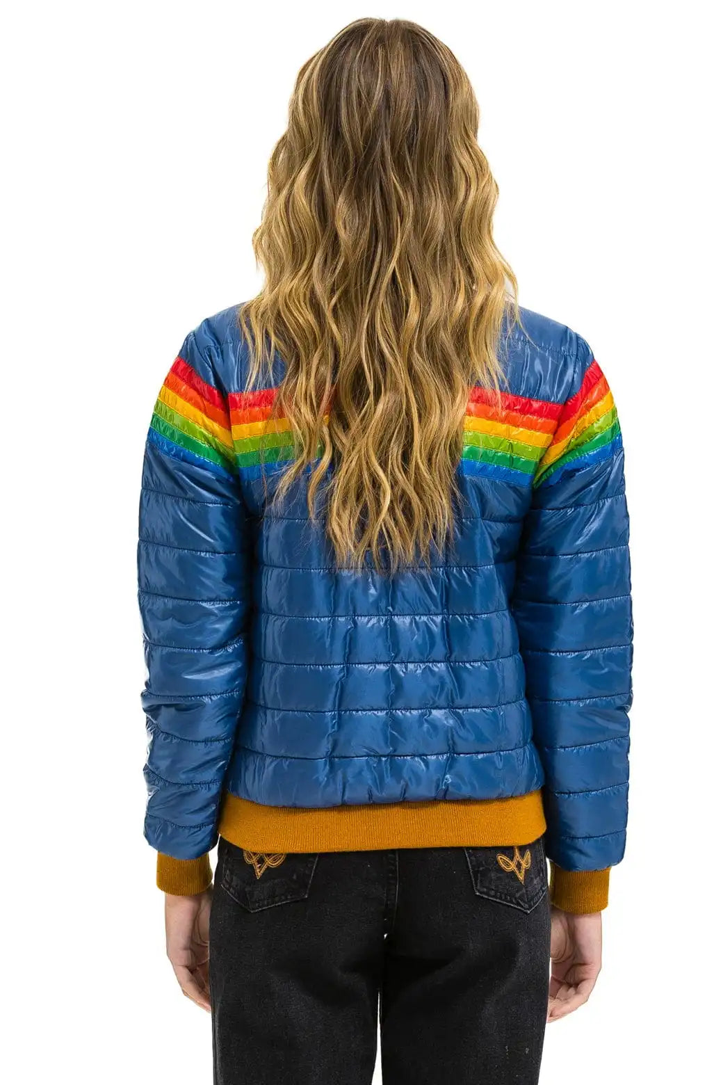 6 STRIPE JACKET -  GLOSSY DEEP BLUE