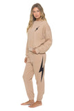 BOLT STITCH RELAXED CREW SWEATSHIRT - SAND