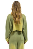 BOLT STITCH CROPPED CREW SWEATSHIRT RELAXED - FADED ARMY