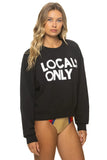 LOCALS ONLY RELAXED CREW SWEATSHIRT - BLACK