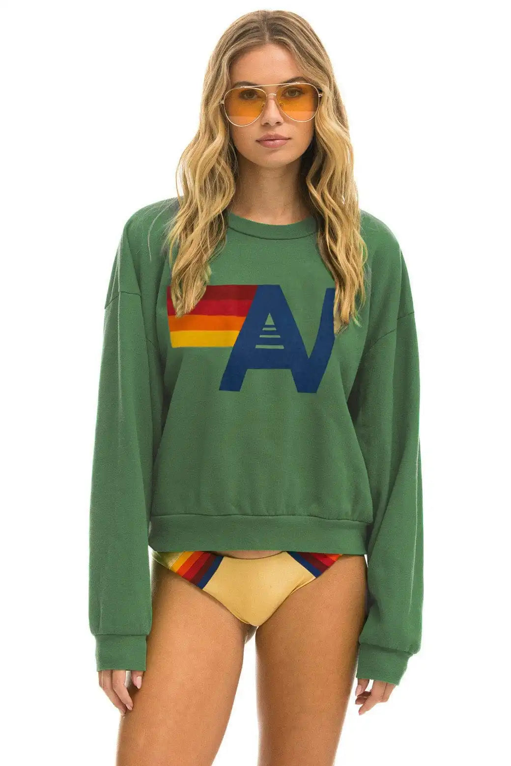 LOGO RELAXED CREW SWEATSHIRT - PALM