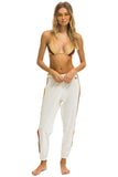 CLASSIC VELVET SWEATPANTS - WHITE