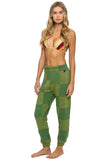 CHECK QUILTED SWEATPANTS - JUNGLE GREEN // PALM
