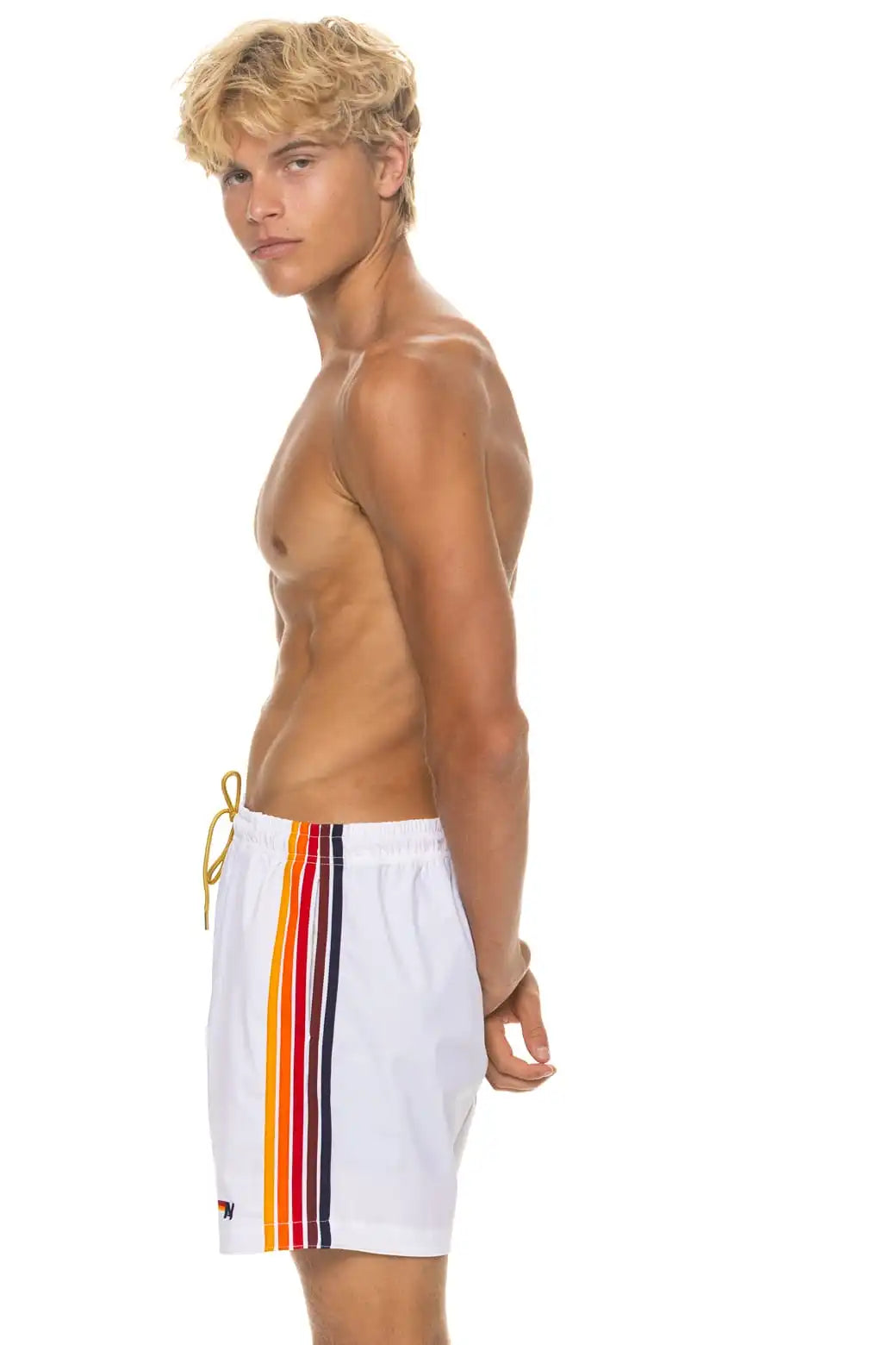 MEN'S 5 STRIPE FLEX SHORTS - WHITE