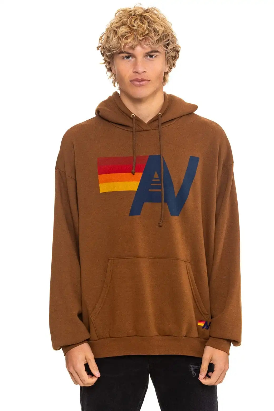 LOGO PULLOVER RELAXED HOODIE - CINNAMON