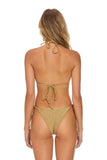 SPARKLE TURKS SIDE TIE CHEEKY BIKINI BOTTOMS - SAND