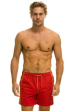 MEN'S 5 STRIPE FLEX SHORTS - RED