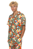 UNISEX COTTON LUXE POPLIN RESORT SHIRT - RED // KAUAI