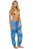 BANDANA QUILTED SWEATPANTS - BLUE