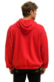 BOLT STITCH RELAXED PULLOVER HOODIE - RED // WHITE