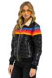 5 STRIPE JACKET - GLOSSY BLACK