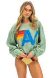 LOGO STITCH RELAXED CREW SWEATSHIRT - SAGE
