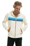 5 STRIPE HOODIE - VINTAGE WHITE // BLUE