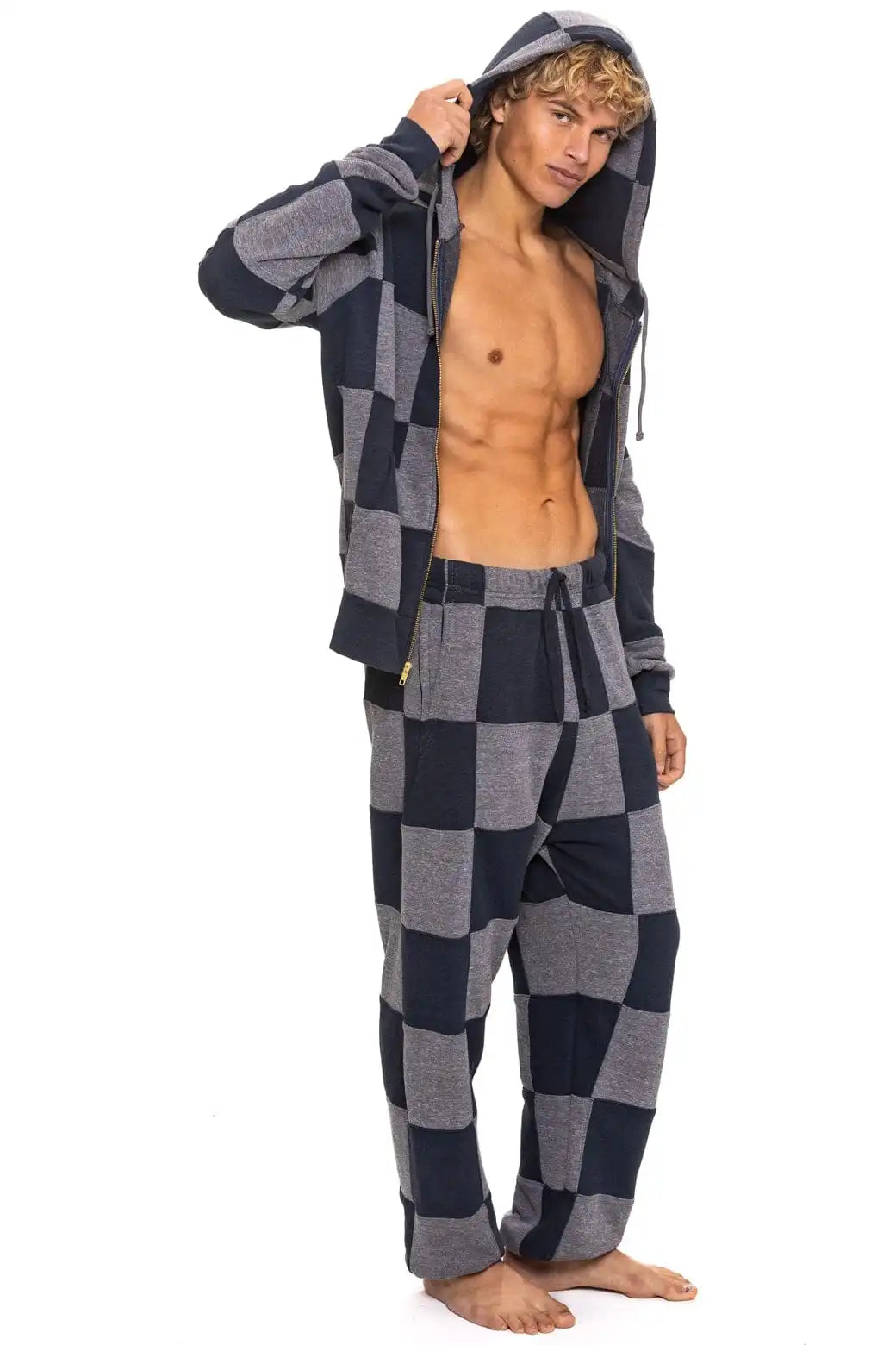 CHECK QUILTED SWEATPANTS - HEATHER // CHARCOAL