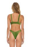 SPARKLE RIVIERA KNOT FRONT TOP BIKINI TOP - ARMY