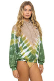 HAND DYED V RELAXED PULLOVER HOODIE - TIE DYE SAND // JUNGLE