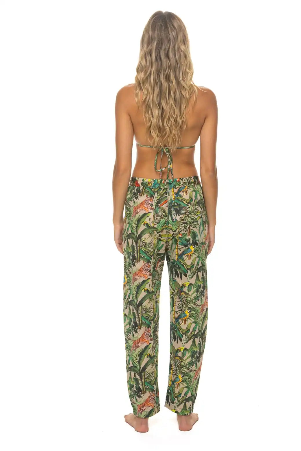UNISEX COTTON LUXE POPLIN RELAXED PANT - VINTAGE WHITE // JUNGLE
