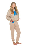 LOGO RELAXED CREW SWEATSHIRT - SAND