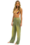 BOLT STITCH WIDE LEG POCKET SWEATPANTS - FADED ARMY