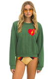 BOLT HEART RELAXED CREW SWEATSHIRT - PALM