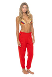 BOLT FADE SWEATPANTS - RED // RED // YELLOW