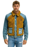 ASPEN SHERPA UNISEX DENIM JACKET - MEDIUM VINTAGE